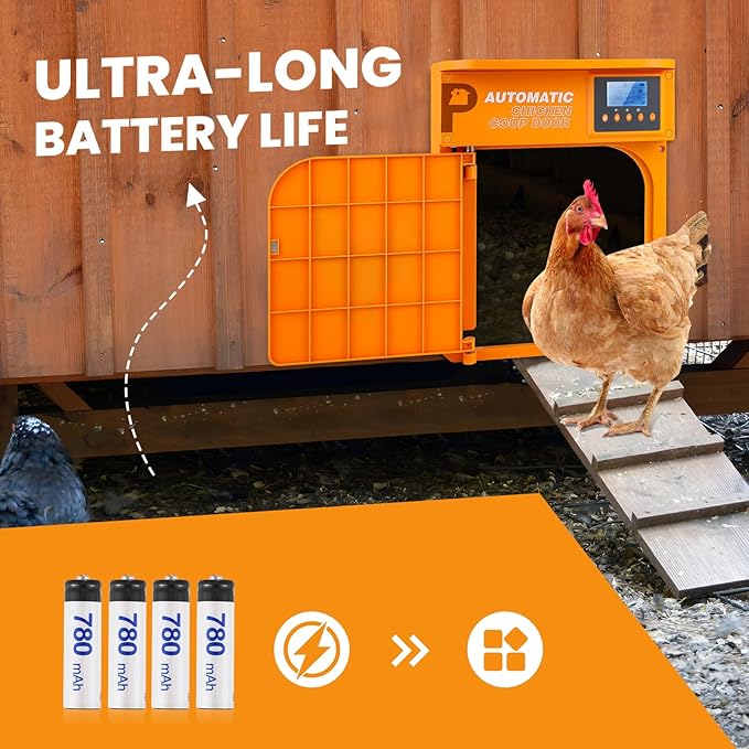 Automatic Chicken Coop Door, Upgrade Door Opening, Solar Powered Chicken Door, Light Sensor&Timer, Remote Control, Multiple Power Options with Solar Panel