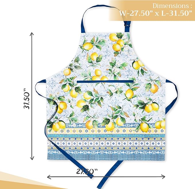 Maison d' Hermine 100% Cotton Apron for women with Pocket Kitchen Chef Apron for Men Cooking Easter Decorations