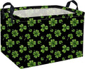 Rectangle Patrick's Day Baskets Kids Baskets Clover Storage Bin Organizer Box for Room Decor Gift Basket