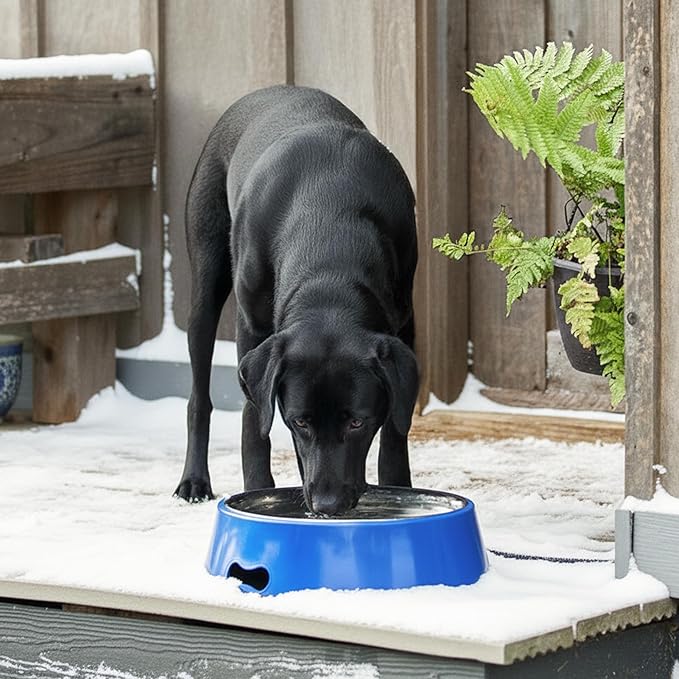 Farm Innovators Heated Pet Water Bowl, 40W Heated Water Dish - 3 Quart Stainless Steel Watering Station with Anti-Chew Cord Protector for Dogs & Cats