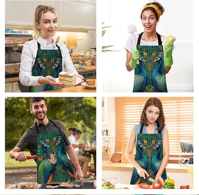 Apron Adjustable Waterproof with Two Deep Pockets Wowen men for Summer BBQ Pool Parties & Resorts