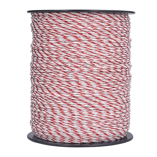 flexman 500M Portable Electric Fence Polywire, 6 Conductors Electric Fence Power Rope Wire, Electric Fence Accessories for Horses, Cows, Sheep, Dogs