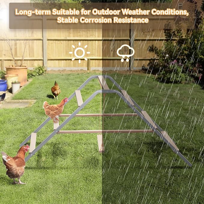 PETSFIT Chicken Roosting Bar-Solid Wood and Rustproof Iron Design, Chicken Perch with Swing for Healthy Poultry-Ideal for Backyard Coops, Farms, Easy to Assemble and Clean