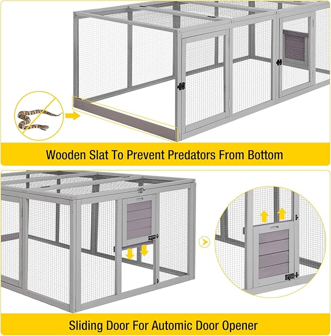 Aivituvin Chicken Coop Run Extension Rabbit Enclosure Outdoor Duck Playpen 20.73 ft²
