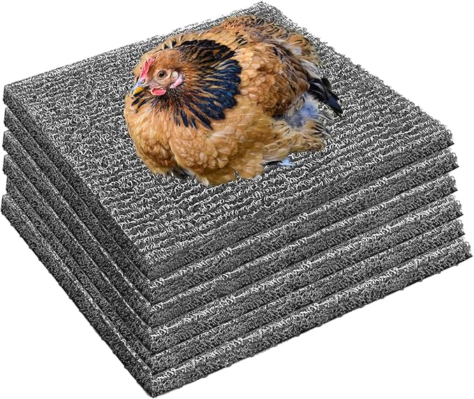 6 Pack Nesting Pads for Chicken Coop 12” x 12” Chicken Nesting Pads Washable Plastic Nesting Box Pads Chicken Coop Accessories for Chicken Hen Box Laying Eggs (Gray)