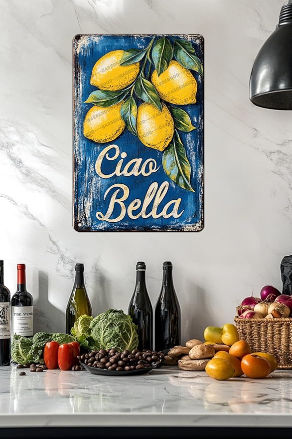 Metal Tin Sign Fresh Lemon Vintage Retro Aluminum Sign For Garden Kitchen Office Home Bar Cafe Decor 16x12 Inch