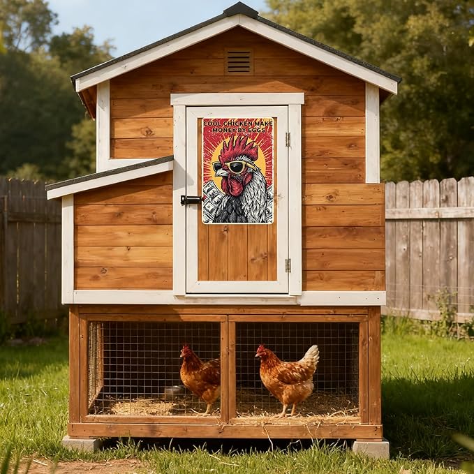Funny Chicken Gifts Country Kitchen Decor Chicken Birthday Decorations Rustic Farmhouse Wall Decor Vintage Metal Sign 8×12 Inches For Yard Coop Garden