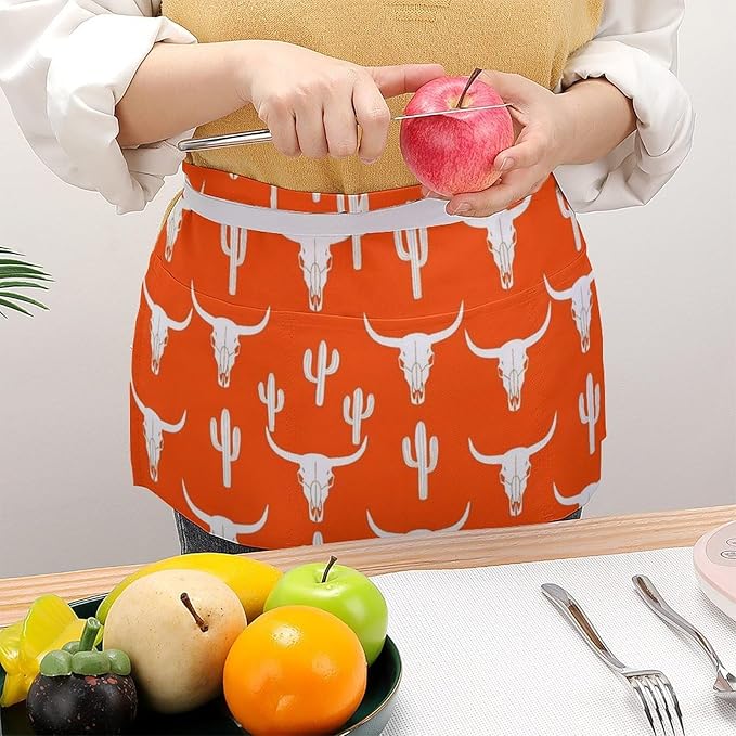 Short 3 Pockets Waist Waiter Waitress Half Apron Waterproof Chef Aprons