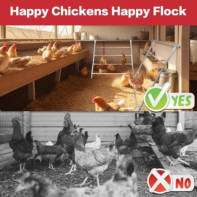 2PCS Chicken Perch,55''L x 41''W Large Chicken Roost,Sturdy Chicken Roosting Bars for Backyard Poultry,Large Perch for Coop Easy to Assemble,Roosting Bars for Chickens in Coop Rest and Fun