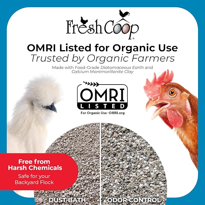 Progressive Planet Fresh Coop 20lb Odor Control + 20lb Dust Bath Bundle - Natural Coop Care for a Fresher Flock - Ammonia Neutralizer & Feather Conditioning Dust Bath - OMRI Listed, Safe for Poultry