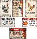 6 Pieces Aluminum Chicken Coop Signs - Chicken Coop Signs Outdoor Bundle 6 Pieces Chicken Farmhouse Wall Decor Garage Retro Home Bar Table For Bar Funny Chicken Signs 8X12 Inch,(H2312002)