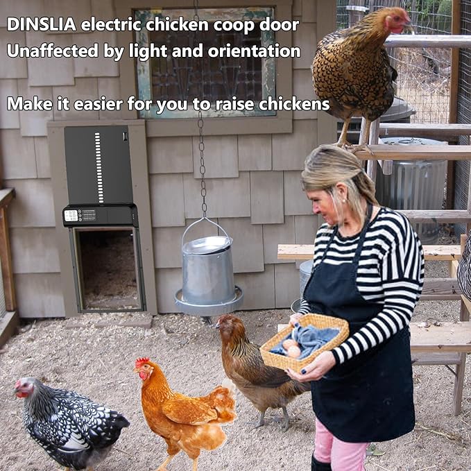 Automatic Chicken Coop Door - Thickening Aluminum Automatic Chicken Coop Door Battery Powered with Timer LCD Screen - Waterproof Chicken Coop Door Chicken Coop Accessories