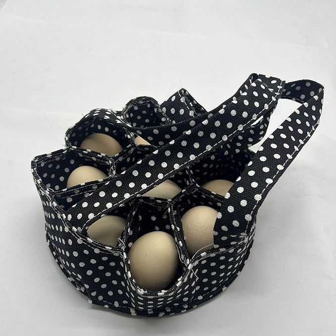 Egg Collecting & Gathering Basket/Bag, Fresh, Durable Canvas Apron Egg Holder, Egg Apron for Collecting Eggs, for Chicken Henhouse Farmhouse Garden Chicken Hen Duck Goose Eggs(Black)