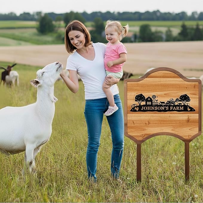 Personalized Farm Sign, Custom Farm Metal Signs Outdoor, Custom Ranch Sign, Customized Family Name Metal Signs for Farms, Ranch, Barn, Farmhouse, Housewarming Rancher Gifts