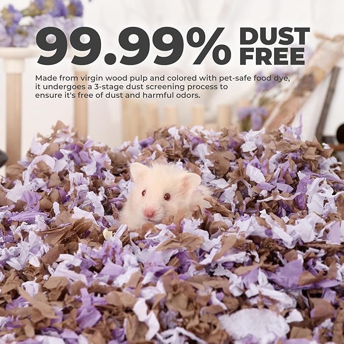 mini&moe Guinea Pig Bedding 50L: Dust-Free and Odor Control Moisture Absorbent Unscented Natural Paper Small Pet Bedding - for Hamsters,Guinea Pig, Chinchilla,Rabbits,Rat,Ferret, and Gerbil, 50 Liters