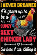 Chicken Metal Tin Sign Vintage Retro Poster Wall Decor Chicken Decoration for Chicken Coops Farms Yard Home Bar Cafe Garage or Office - Thoughtful Chicken Gift Idea