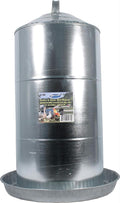 FARM-TUFF Galvanized Poultry Waterer, 8 Gallon Capacity - Double-Wall Poultry Fountain with Cone Top - Automatic Gravity-Fed Water Dispenser for Chickens, Ducks & Game Birds