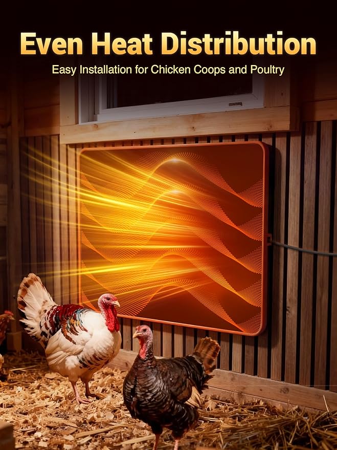 Brooder Heater for Chicks, Chicken Heating Brooder Plate with 3 Adjustable Temp Settings, Safe Coop Heater for Warmer for Poultry Cage Warm, Energy Efficient Radiant Heat Pad (ETL Compliant)