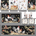 10 Pcs Rooster Kitchen Dish Towels Rugs Oven Mitts and Pot Holders Set Farmhouse Kitchen Decor Set for Women Mom Daughter Gift Cooking Baking Grilling (Vintage Black White)