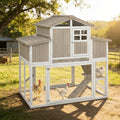 Large Wooden Chicken Coop for 2-6 Chickens, Outdoor Chicken House with 4 Nest Boxes, Hen House Poultry House Pet Hutch Chicken Cage with Waterproof Asphalt Roof, Ramp, Roosting Bars
