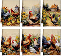 Bencailor 6 Pcs Farmhouse Kitchen Towels Chicken Rooster Kitchen Decor Farm Animal Hand Towels for Cooking Baking Housewarming Gift,15.75 x 23.62 inch(Fresh Color,Daisy Rooster)