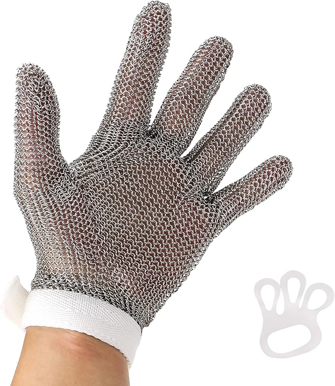 Metal Mesh Gloves - Stainless Steel Mesh Chain Cutting Gloves for Meat and Food Processing