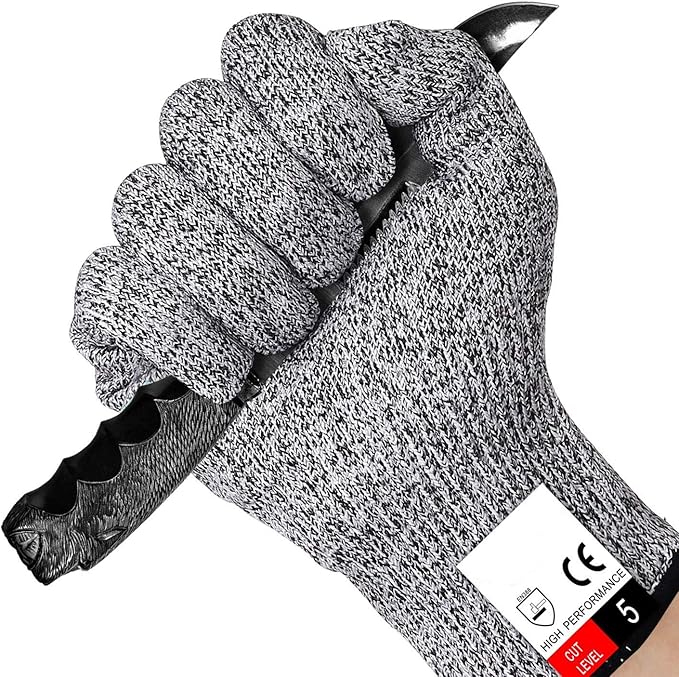 Cut Resistant Gloves Food Grade Level 5 Hand Protection,Kitchen Cut Gloves (Medium(palm Diameter 3.35-3.75inch))