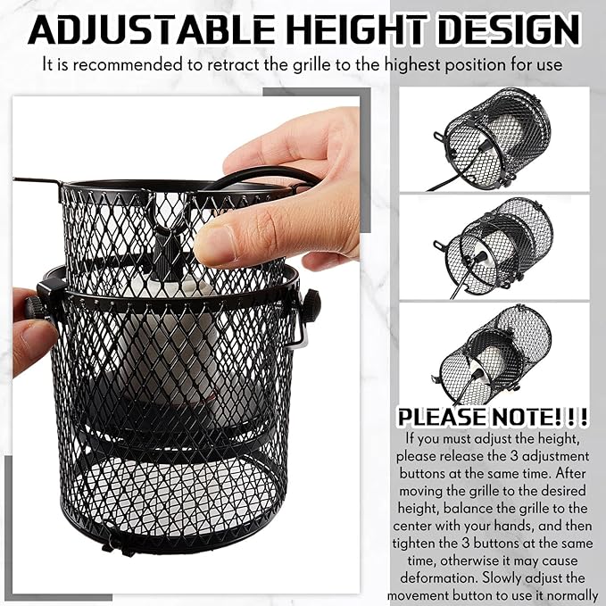 VIHOSE 1 Pcs Retractable Reptile Heat Lamp Holder Reptile Anti Scald Lampshade Ceramic Heat Emitter Heating Lamp Shade with Switch for Pet Amphibian Snakes Lizards Turtle Frogs Chicks, Without Bulb
