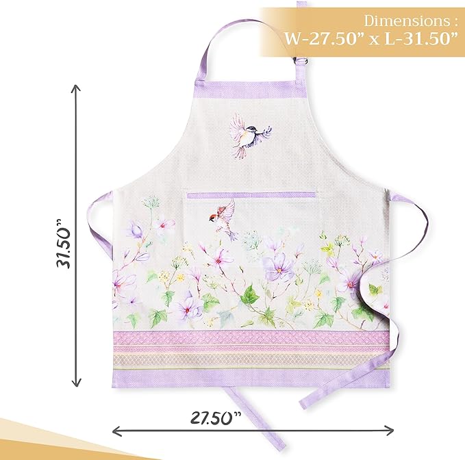 Maison d' Hermine 100% Cotton Apron for women with Pocket Kitchen Chef Apron for Men Cooking Easter Decorations