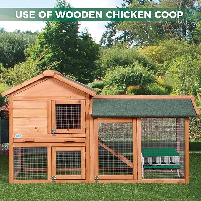 4-Hole Chicken Nesting Box, Roll Away Nest with Removable Tray, Easy Egg Collection & Cleaning, Wall-Mount Nesting Boxes for Hens, Chicken Coop - Green