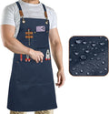 RUVANTI Work Apron for Men, Oil & Water Repellent, Poly Cotton Cross Back Aprons for Women with Pockets, Adjustable up to XXL