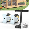 Mobile Chicken Coop Wheel Kit, Chicken Tractor Wheels and Lifting Handle, Chicken Cage Wheels for Portable Poultry Mobilization, Easy-Move Chicken Coop Accessories for Self Design