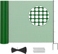 DoCred Plastic Fence with Stakes, 39.4in x 82ft Portable Poultry Fencing Net Mesh for Chickens & Dog, Temporary Gardening Fence Pet Barrier for Backyards, Vegetable Gardens, Lawn & Outdoor Decoration