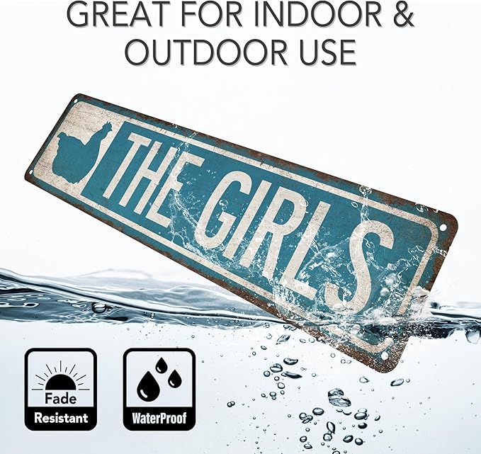 The Girls Chicken Coop Décor - Made In USA - Outdoor Sign Chicken Coop Sign Hen House Décor Chicken Decorations Rustic Farm Décor 104180017012