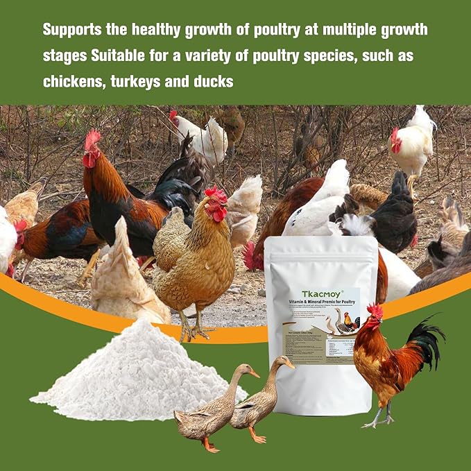 Poultry Probiotics + Vitamins + Minerals for Chickens,All-Natural Digestive Health & Immune Support Supplement for Hens,Turkeys - All Flock Ages Chicken Vitamins (7.05 oz)