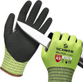 Schwer ProGuard Highest Level Cut Resistant Work Gloves PR3326 for Extreme Protection，ANSI A9 Cut Gloves with Reinforced Thumb, Non Slip, Breathable, Durable, Touch-screen, Yellow1 Pair（S）