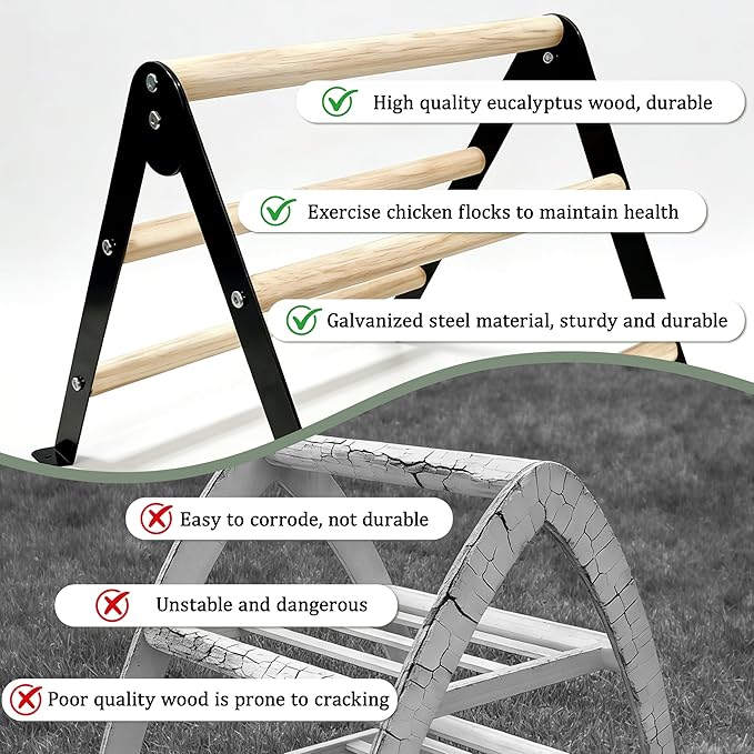 XCL Chicken Perch for Baby Chicks, Chicken Roosting Bars, Chicken Perch for Coop, Suitable for Backyard Poultry, Easy to Install Farm Chickens Roost Toys, A-Shaped Chicken Perch (S)