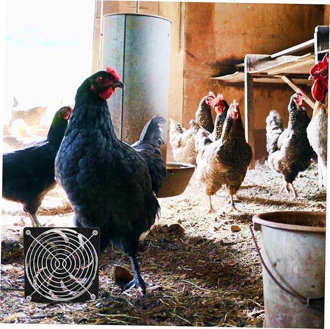 Totority 1set Solar Powered Fan for Chicken Coop and Small Ventilation for Greenhouses and Outdoor Spaces