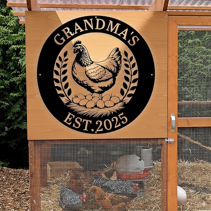 Custom Chicken Coop Metal Sign, Personalized Chicken Coop Sign for Outside, Custom Metal Hen House Farm Signs, Chickens Hen House Farmhouse Wall Art Decor