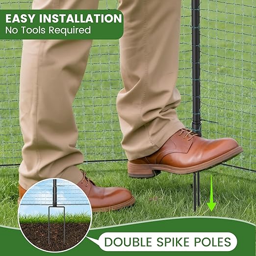Non Electric Fence Netting, 40in x 164ft Nylon Portable Movable Livestock Nets Mesh for Chickens, Goats, Sheep, Dog, All-Purpose Fencing for Backyard Homesteader Farm Ranche