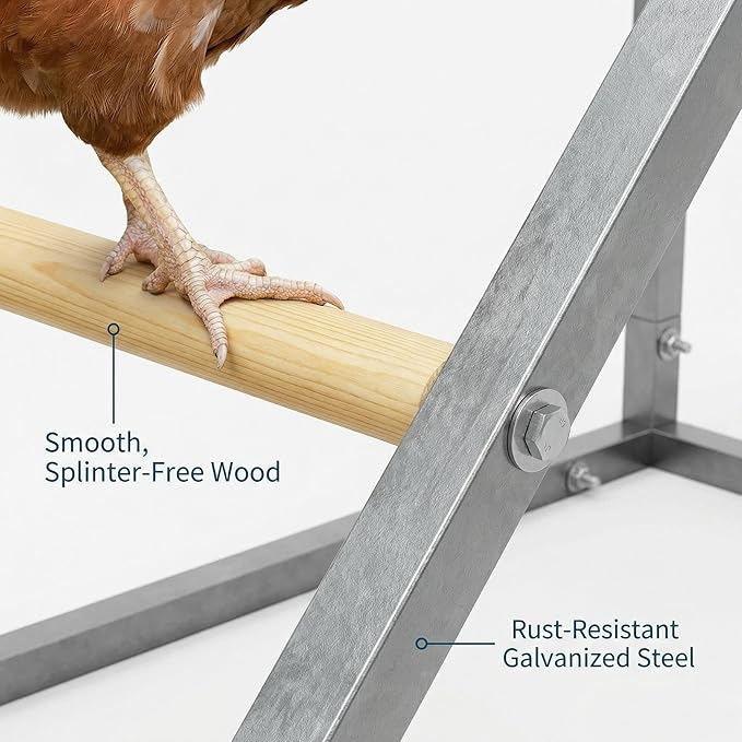 Chicken Roosting Bars, Chicken Perch with Swing, Backyard Poultry Farm, Chicken Coop Toys - Easy Installation & Cleaning, 37.6" l x 15.7" w x 27.5" h