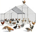 Large Chicken Coop Metal Chicken Runs for Yard 13x10x6.5 ft Chicken Coop with Cover Gallinero para Gallinas Heavy Duty Chicken Cage Rabbit Duck Quail Coop Lockable Door with Waterproof Anti-UV Cover