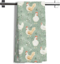 Green Chicken Floral Kitchen Dish Towels for Bathroom Decor, Farmhouse Cottage Core Decor Kitchen Hand Dish Towels Bathroom, Chicken Gifts for Women Mom Lady,16x24 Inch
