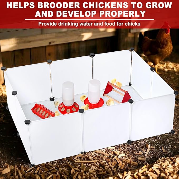 Chicken Brooder Box for Chicks, Brooder Box with Feeder and Waterer, Chick Starter Kit with Chick Perch for Small Poultry Ducks Quail