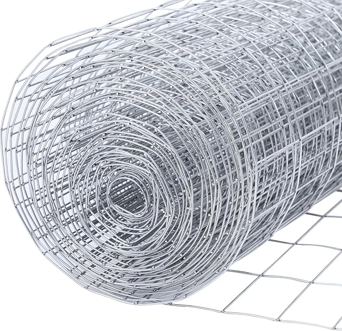 Welded Wire Fence Hot Dip Galvanizing Chicken Wire Fencing Roll,2 Inch x 4 Inch 15GA Garden Fence,4 x 50 Foot Metal Poultry Netting Use for Animals Yard Vegetable Plant Protection