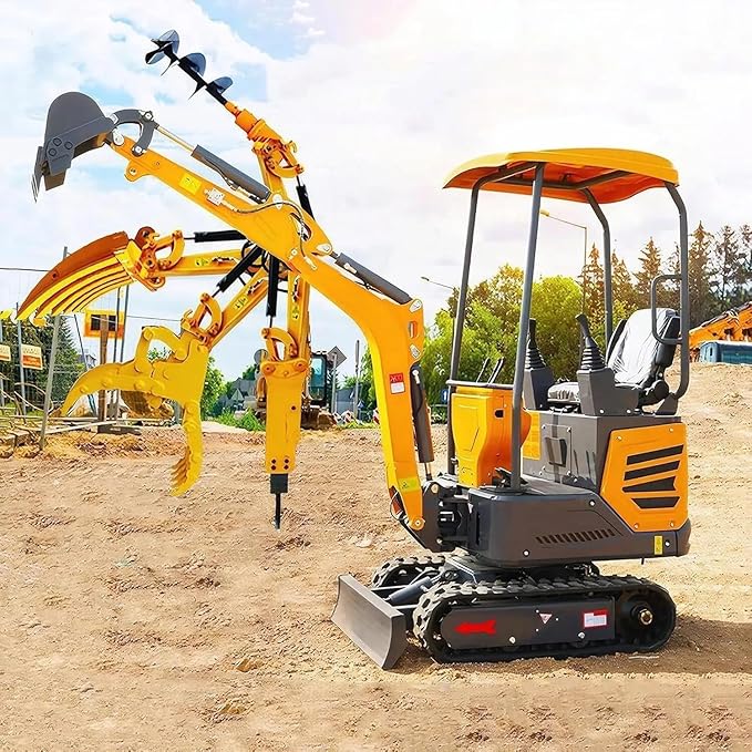 200mm Mini Excavator Bucket - Heavy Duty Steel Digging Bucket for Kubota, CAT, Yanmar, 1.5-3 Ton Mini Excavators, Replacement for Trenching & Landscaping