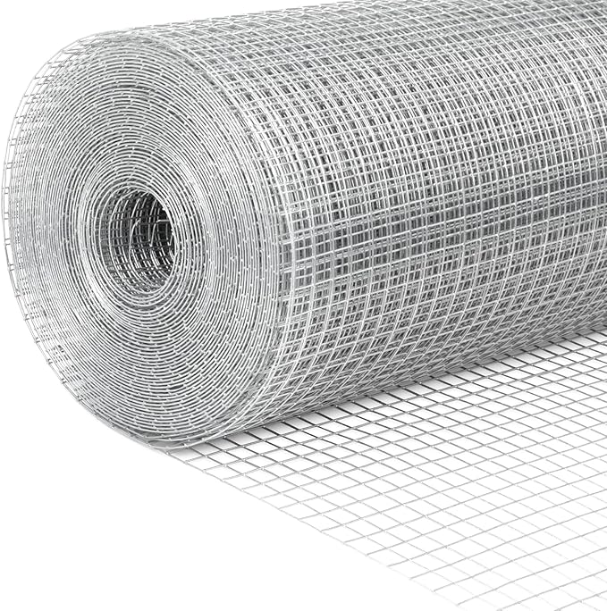GANGHAO Hardware Cloth 19 Gauge 1/2 inch 24in x 100 ft, Chicken Wire Mesh Roll, Wire Fencing, Wire Fence Roll, Galvanized Wire Mesh, Guard Mesh