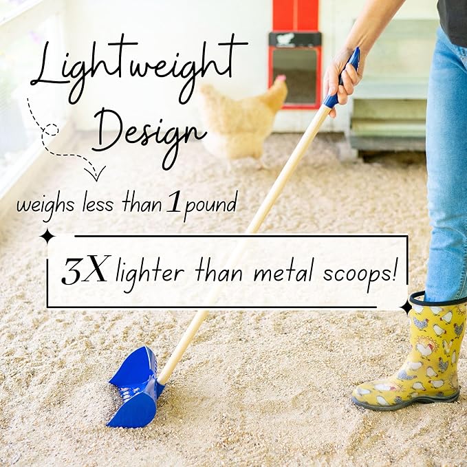 The Coop Scoop® Original 2-in-1 Chicken Poop Scooper & Rake – Made in The USA, Patented, Durable Sand Sifting Litter Shovel for Chicken Coops & Small Farm Animals