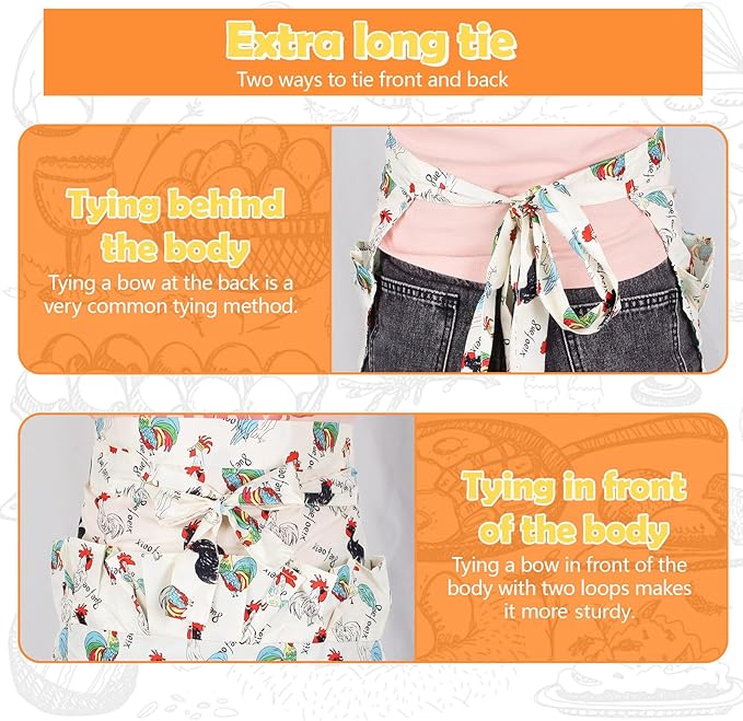 12 Deep Pockets Egg Apron, Chicken Egg Collecting Apron, Egg Holding Apron, Duck Goose Egg Gathering Apron for Housewife