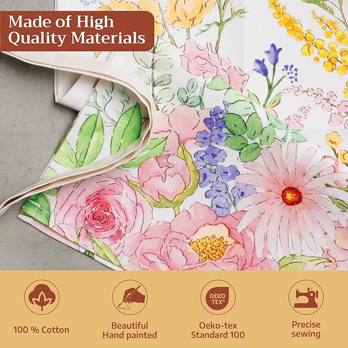 Maison d' Hermine 100% Cotton Apron for women with Pocket Kitchen Chef Apron for Men Cooking Easter Decorations